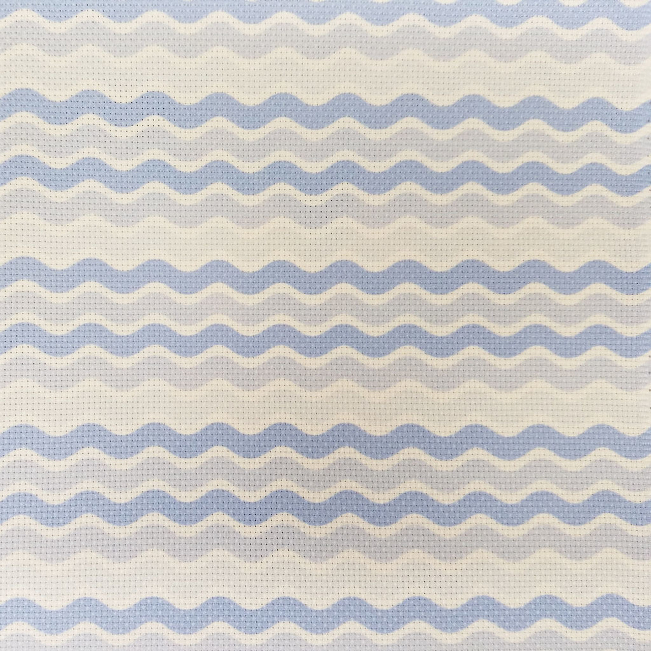 Blue Waves Patterned Cross Stitch Fabric